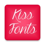 kiss free font theme android application logo